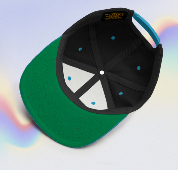 Casquette Snapback Brodée "Morgat Beach" Noire et Bleue