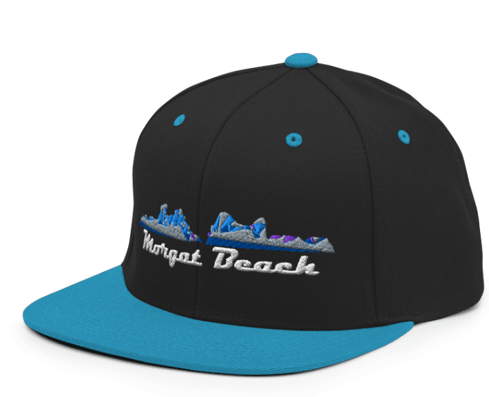 Casquette Snapback Brodée "Morgat Beach" Noire et Bleue