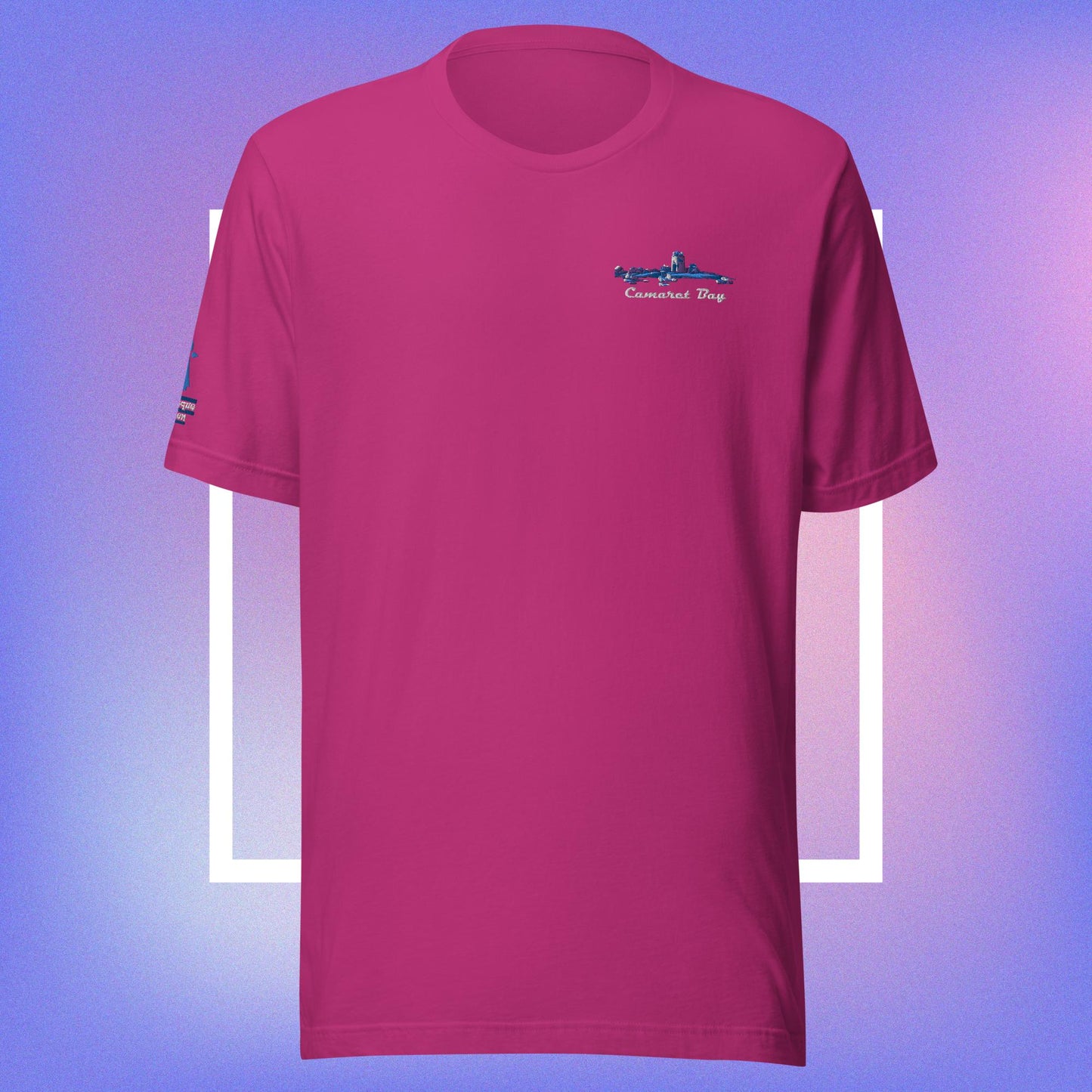 T-shirt Unisexe Brodé en Nuances de Bleu "Camaret Bay"