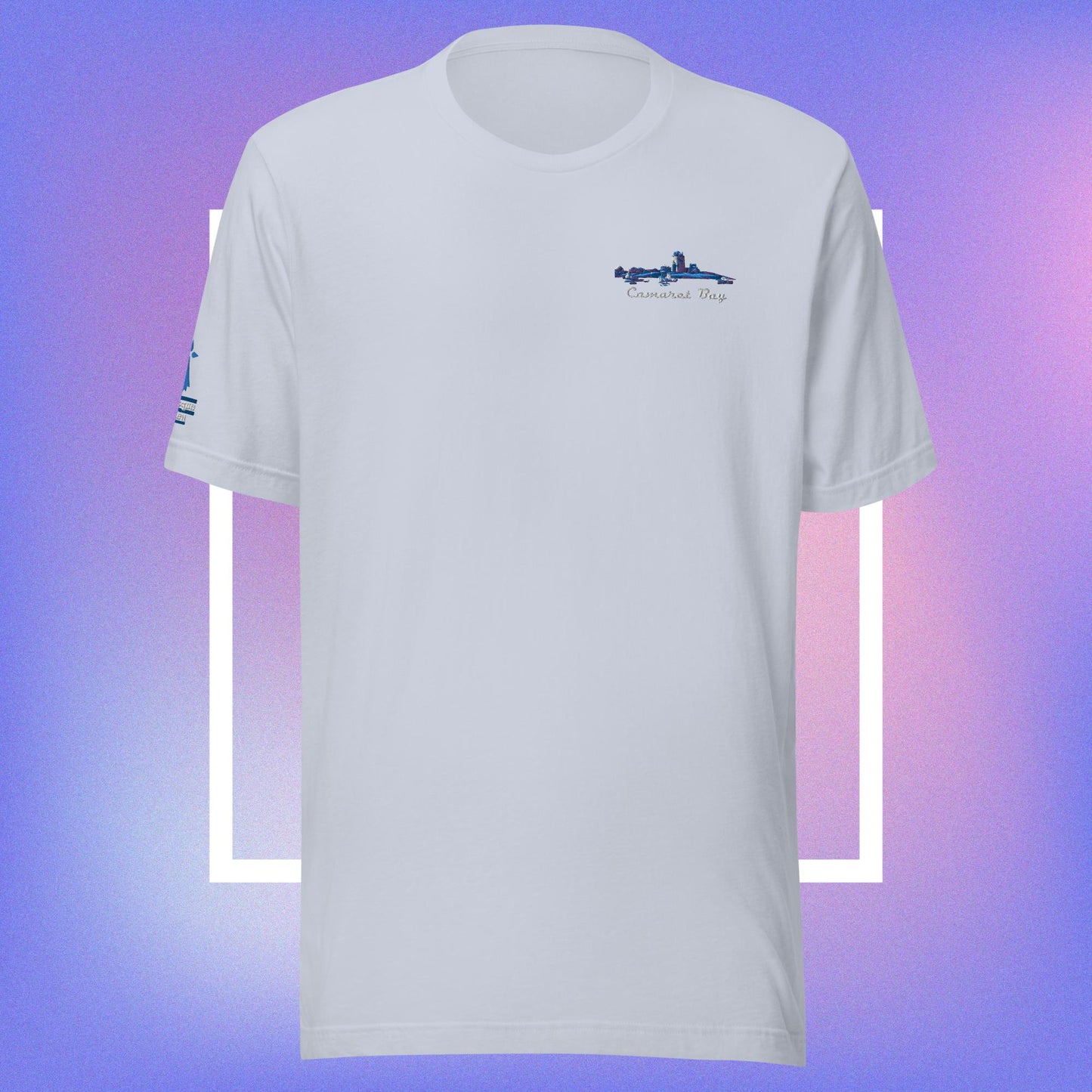 T-shirt Unisexe Brodé en Nuances de Bleu "Camaret Bay"