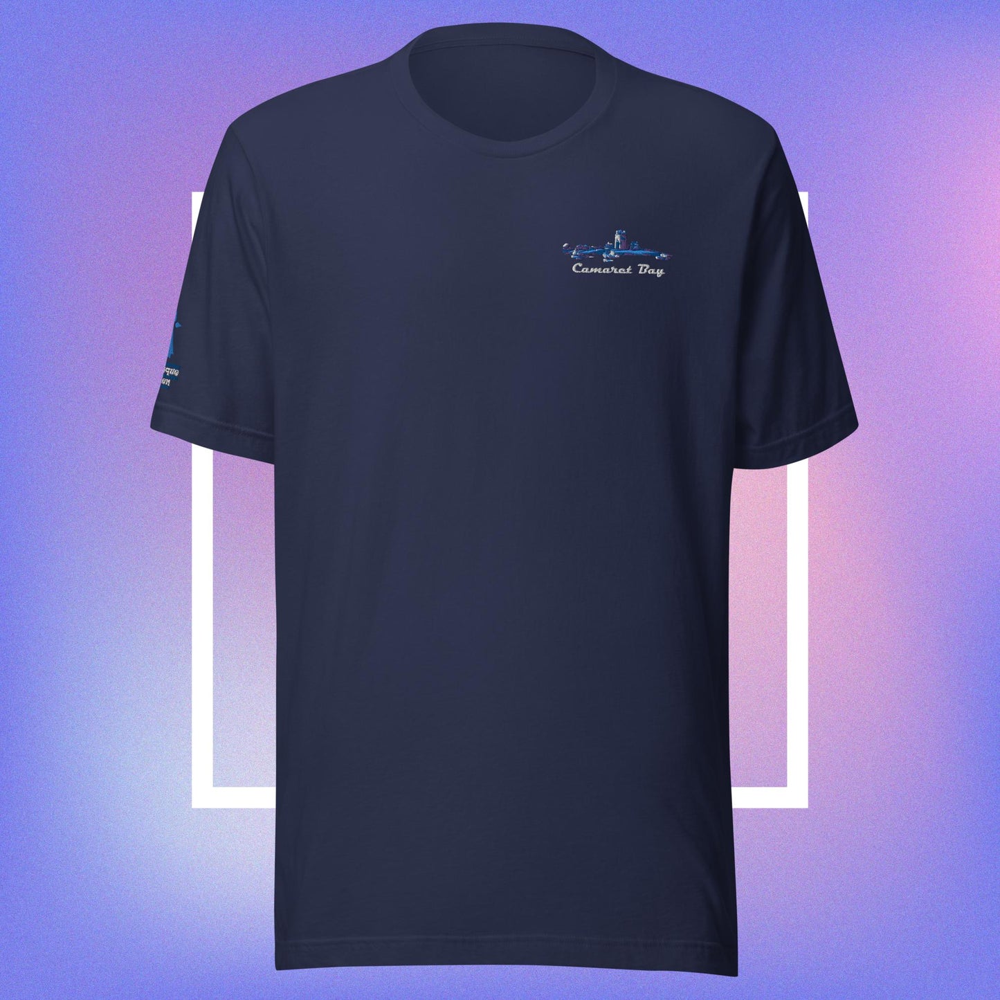 T-shirt Unisexe Brodé en Nuances de Bleu "Camaret Bay"