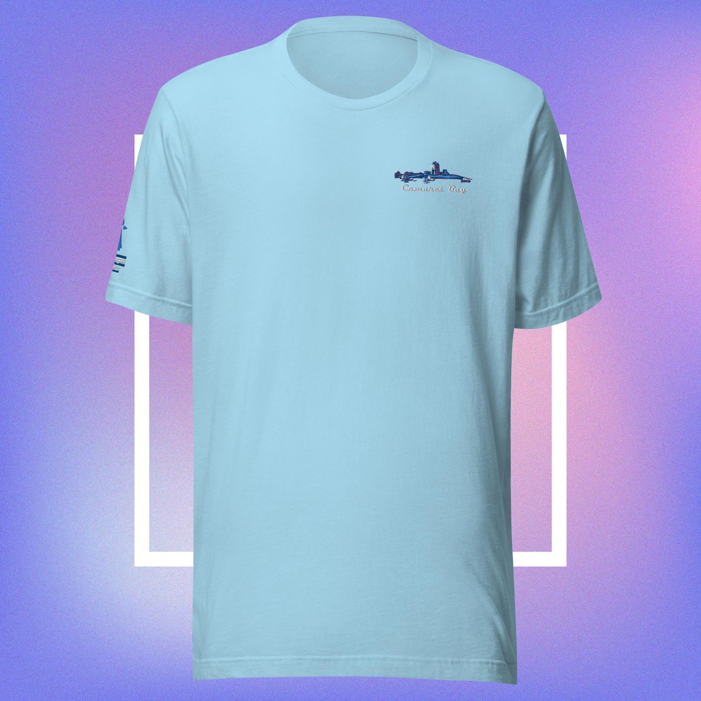 T-shirt Unisexe Brodé en Nuances de Bleu "Camaret Bay"