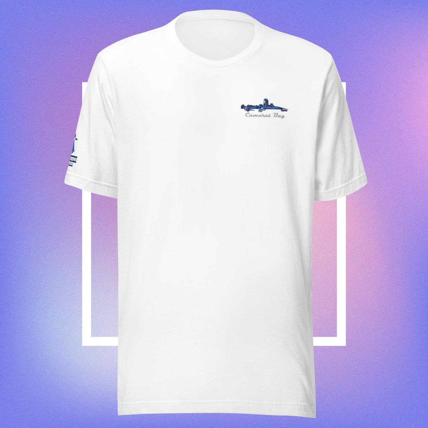 T-shirt Unisexe Brodé en Nuances de Bleu "Camaret Bay"