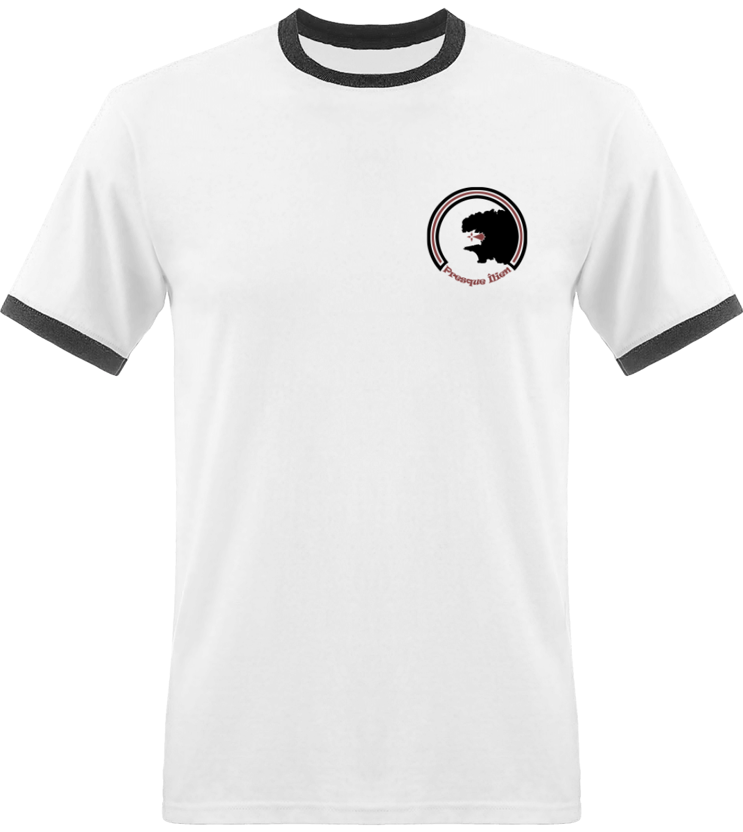 T-shirt Homme Bords Contrastés Imprimé 2 Faces "Presqu'île - Dragon"