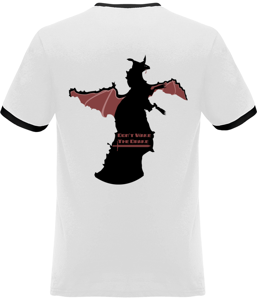 T-shirt Homme Bords Contrastés Imprimé 2 Faces "Presqu'île - Dragon"