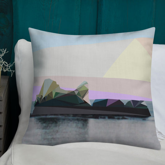 Coussin Carré Haut de Gamme du Rocher du Kador (un côté du rocher par face)
