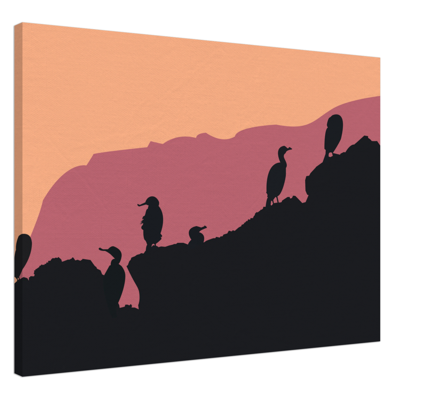 Toile Imprimée "Oiseaux de Mer" 70x100cm