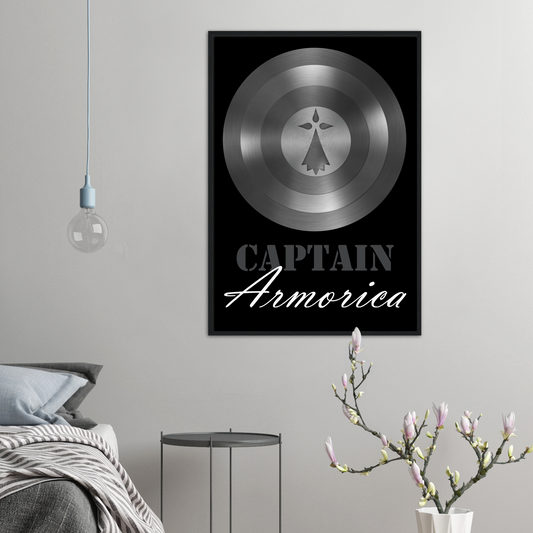 Poster Cadre Bois "Captain Armorica" Papier Mat Premium