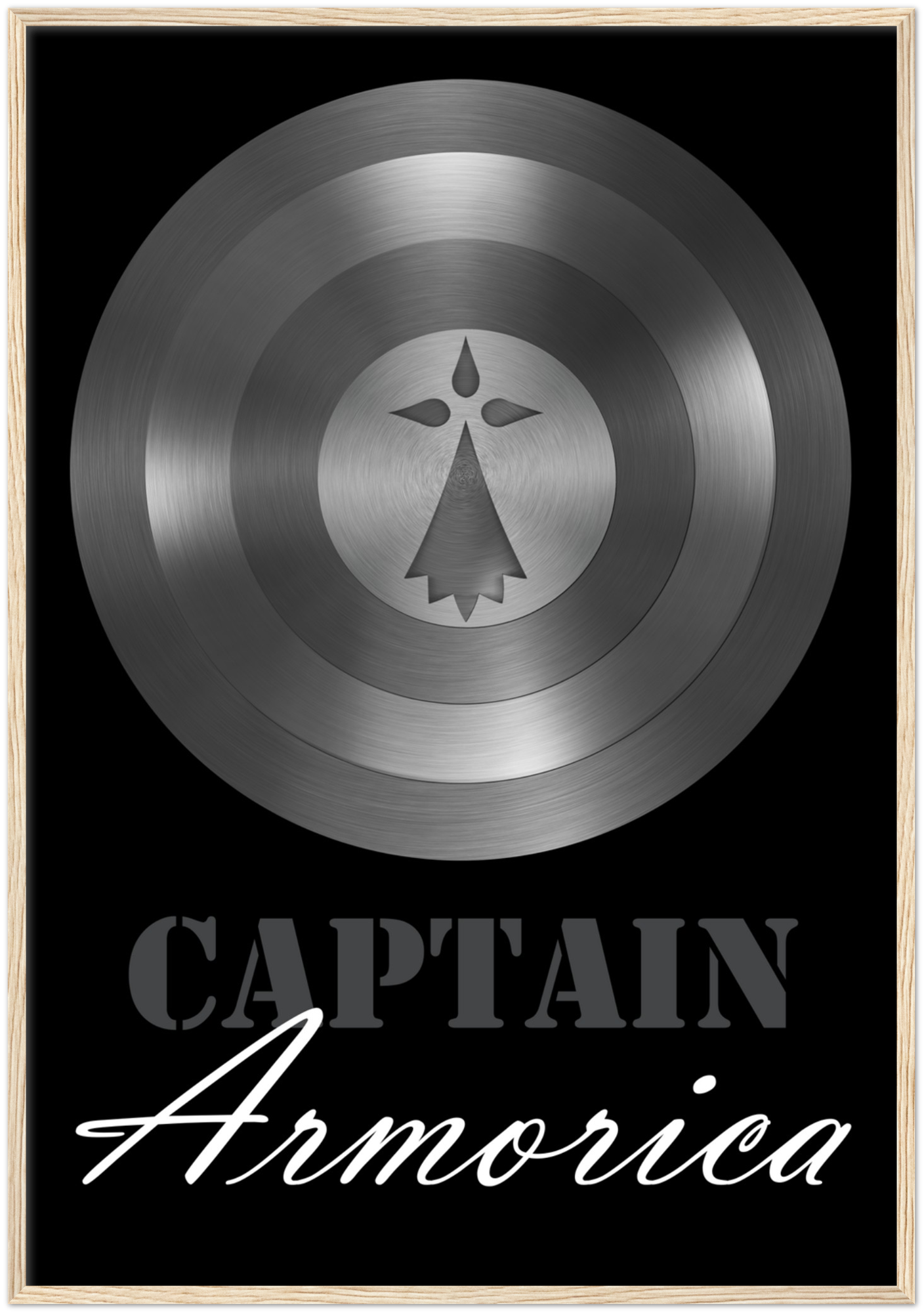 Poster Cadre Bois "Captain Armorica" Papier Mat Premium