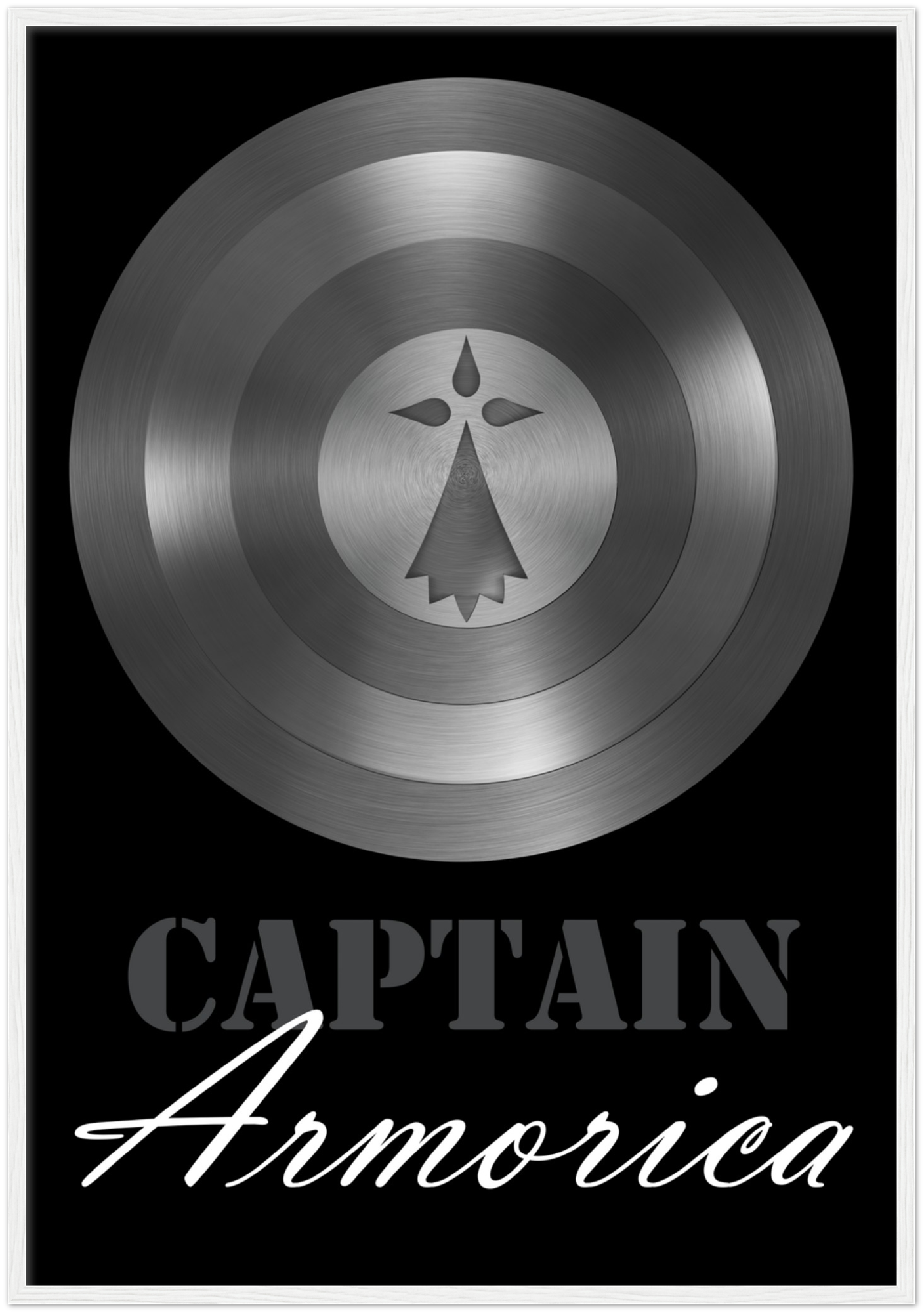 Poster Cadre Bois "Captain Armorica" Papier Semi-Brillant Premium