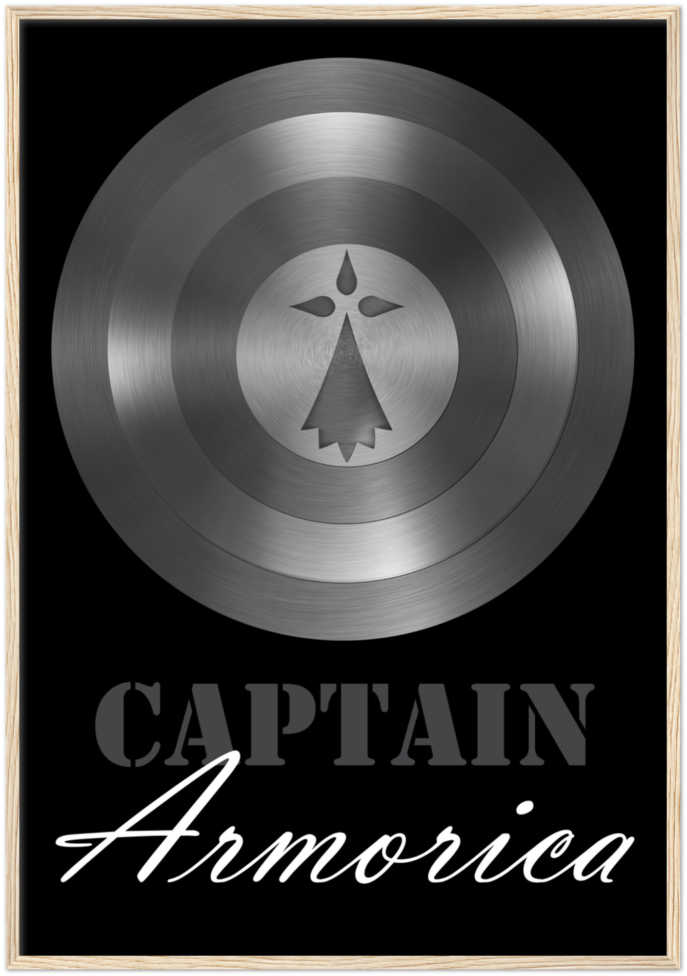 Poster Cadre Bois "Captain Armorica" Papier Semi-Brillant Premium