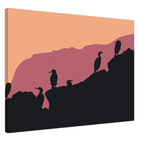 Toile Imprimée "Oiseaux de Mer" 70x100cm