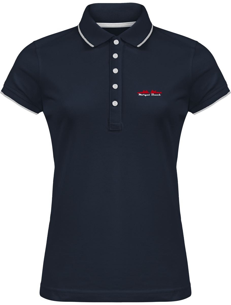 Polo Femme Brodé "Morgat Beach" Liseré