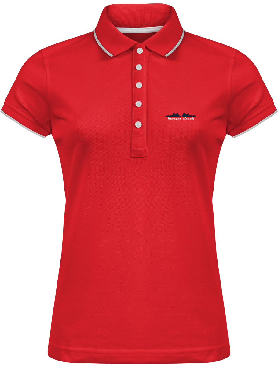 Polo Femme Brodé "Morgat Beach" Liseré