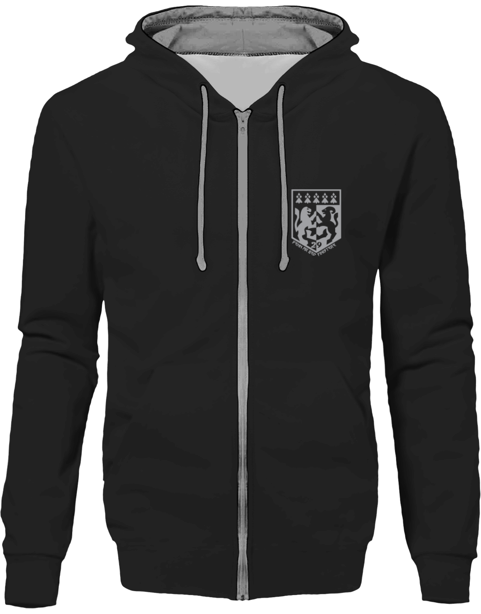 Sweat Zippé Bicolore Brodé "Penn Ar Bed - Finistère"