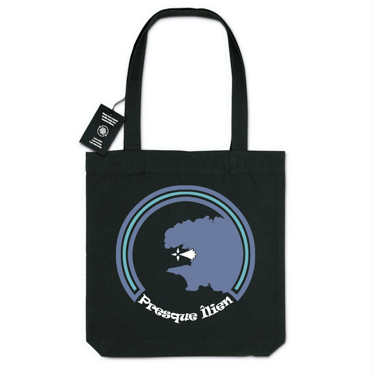 Totebag Noir Coton Recyclé "Presque Îlien"