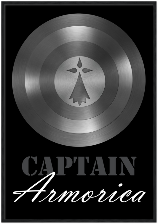 Poster Cadre Bois "Captain Armorica" Papier Mat Premium