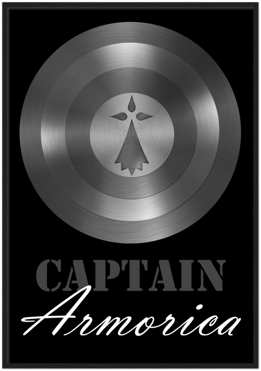 Poster Cadre Bois "Captain Armorica" Papier Semi-Brillant Premium