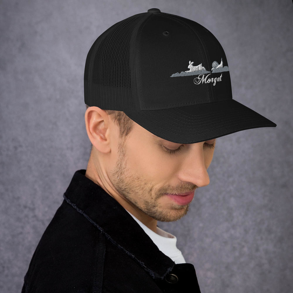 Casquette Trucker Rétro Brodée "Morgat" Gris