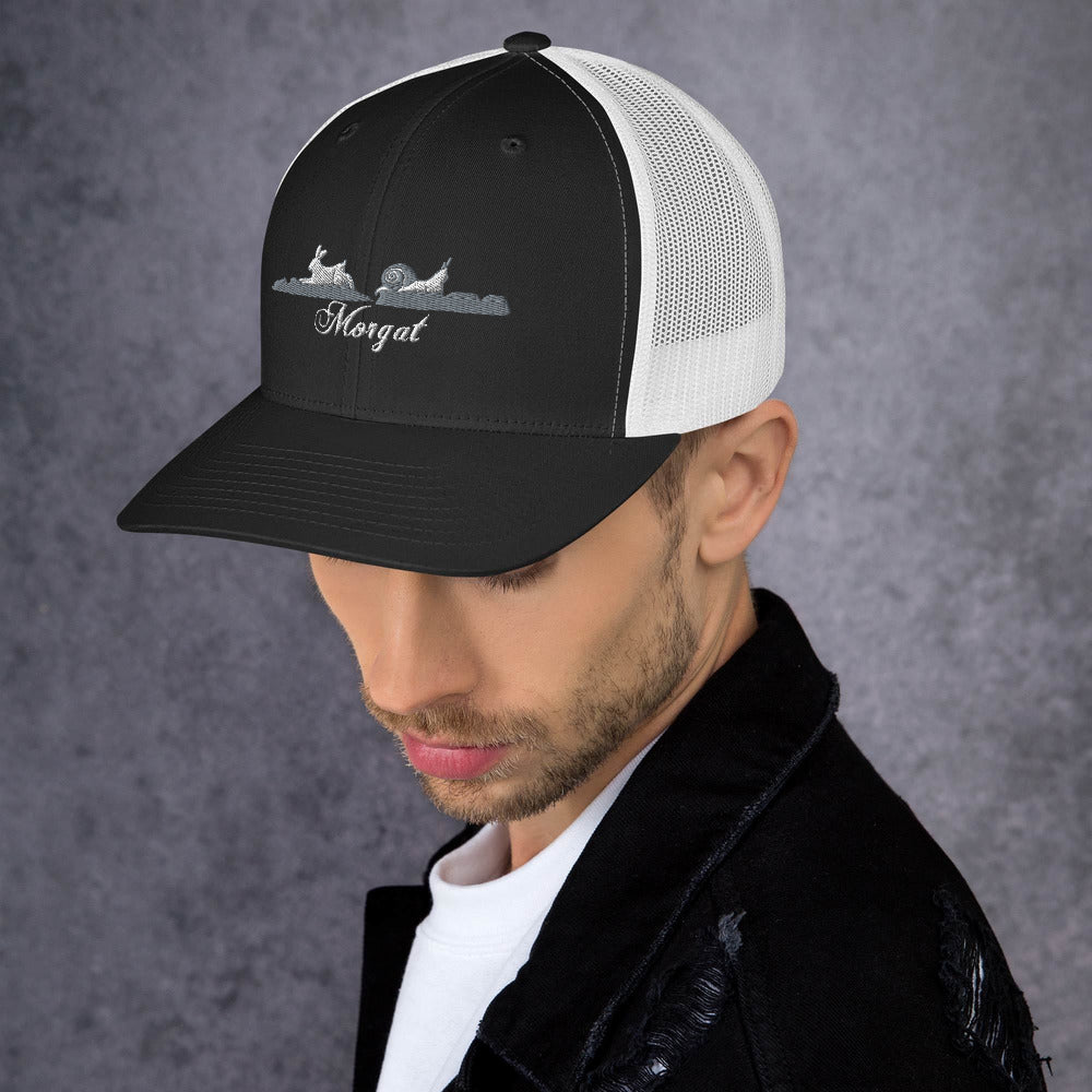 Casquette Trucker Rétro Brodée "Morgat" Gris