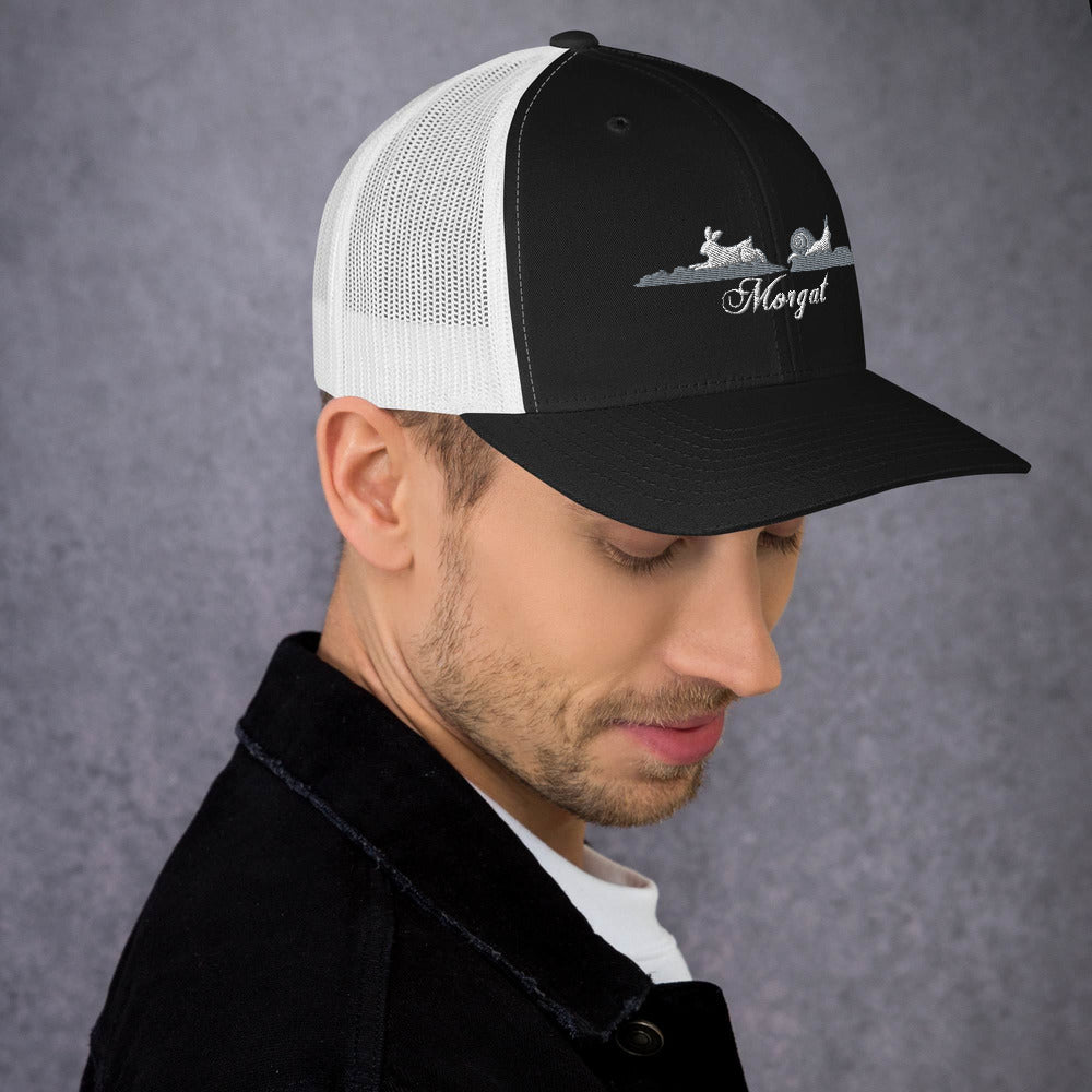 Casquette Trucker Rétro Brodée "Morgat" Gris