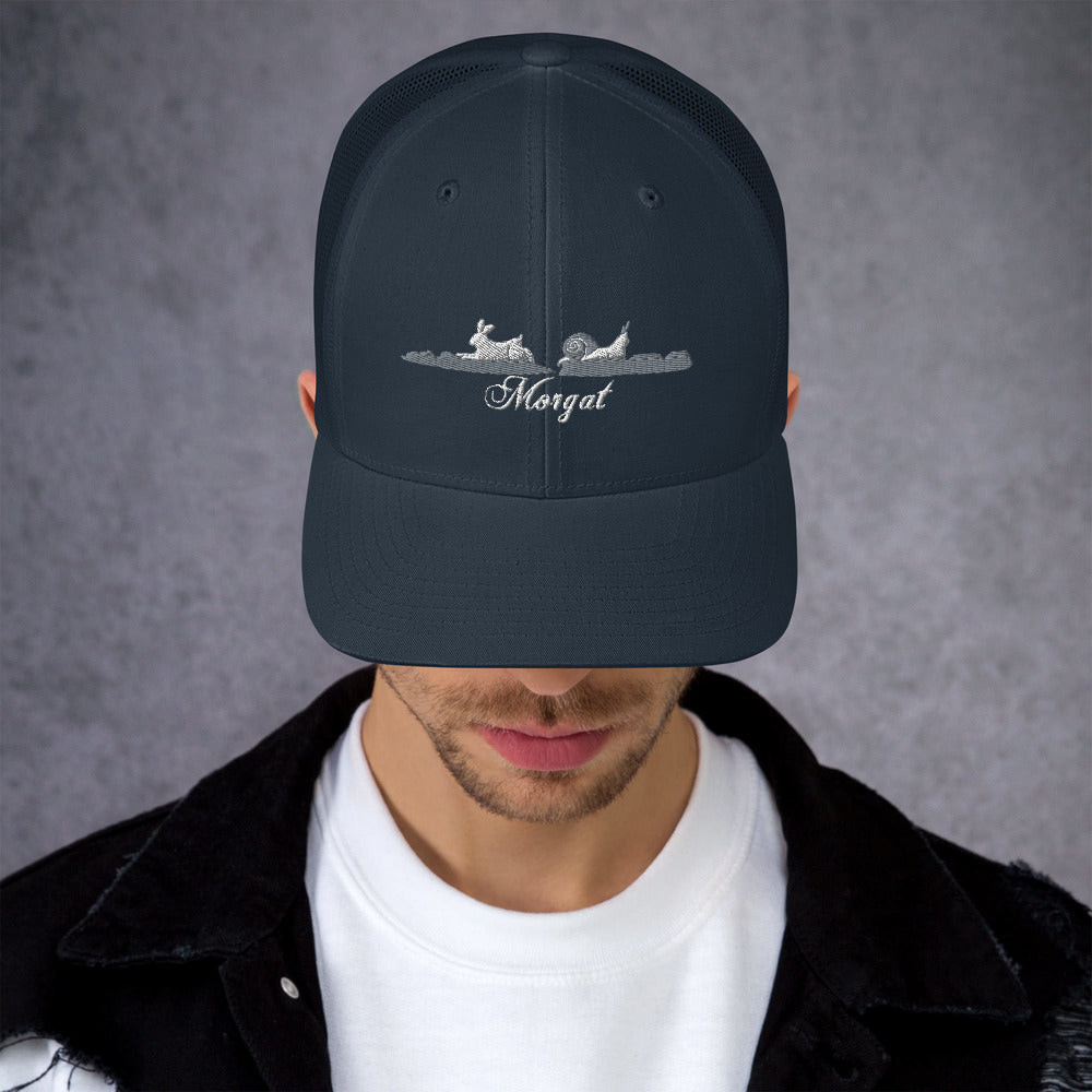 Casquette Trucker Rétro Brodée "Morgat" Gris