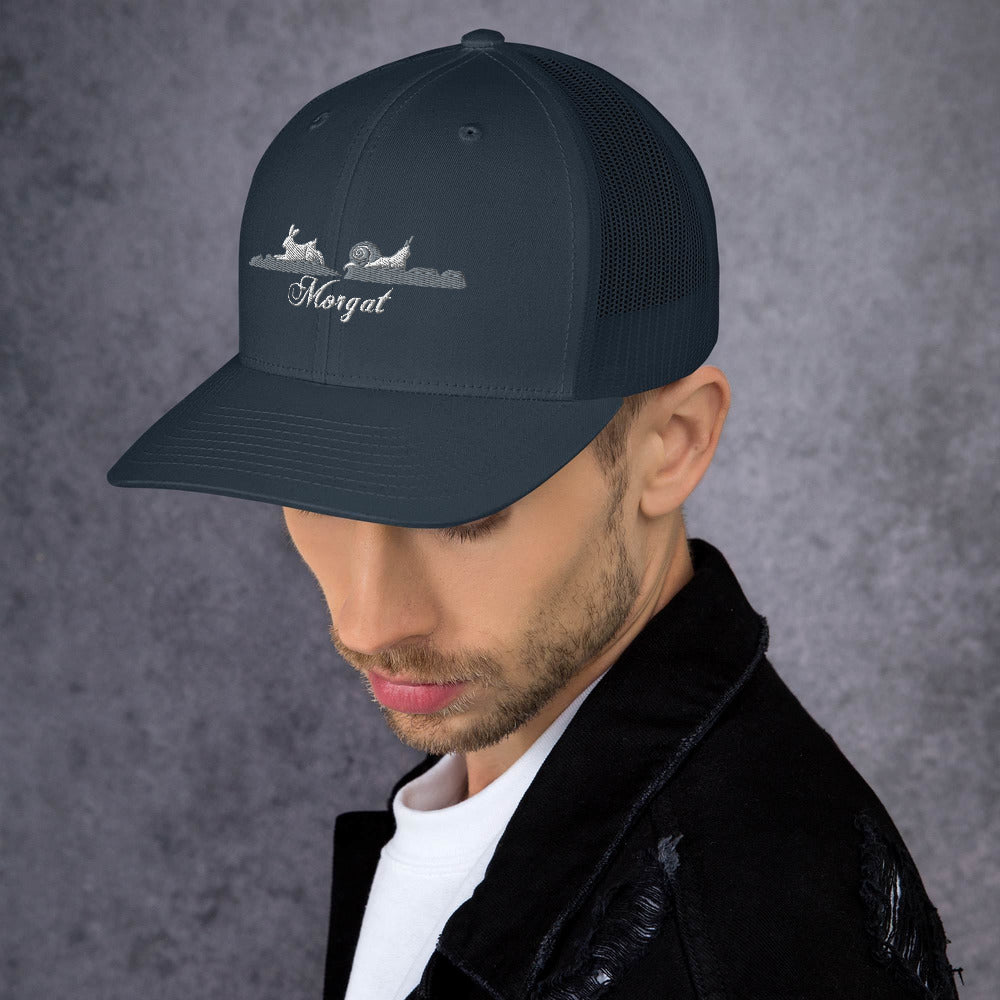 Casquette Trucker Rétro Brodée "Morgat" Gris