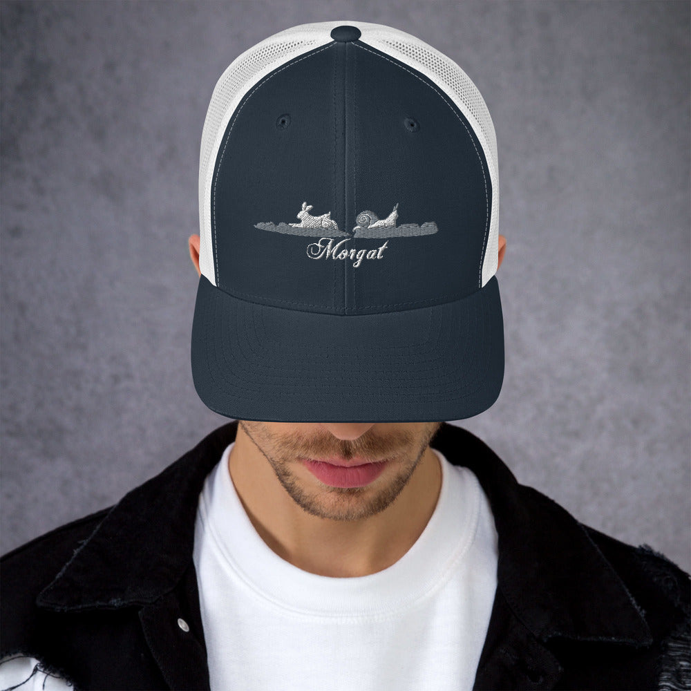 Casquette Trucker Rétro Brodée "Morgat" Gris