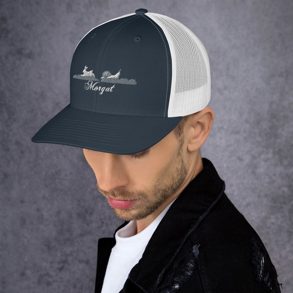 Casquette Trucker Rétro Brodée "Morgat" Gris