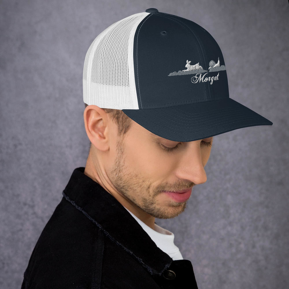 Casquette Trucker Rétro Brodée "Morgat" Gris