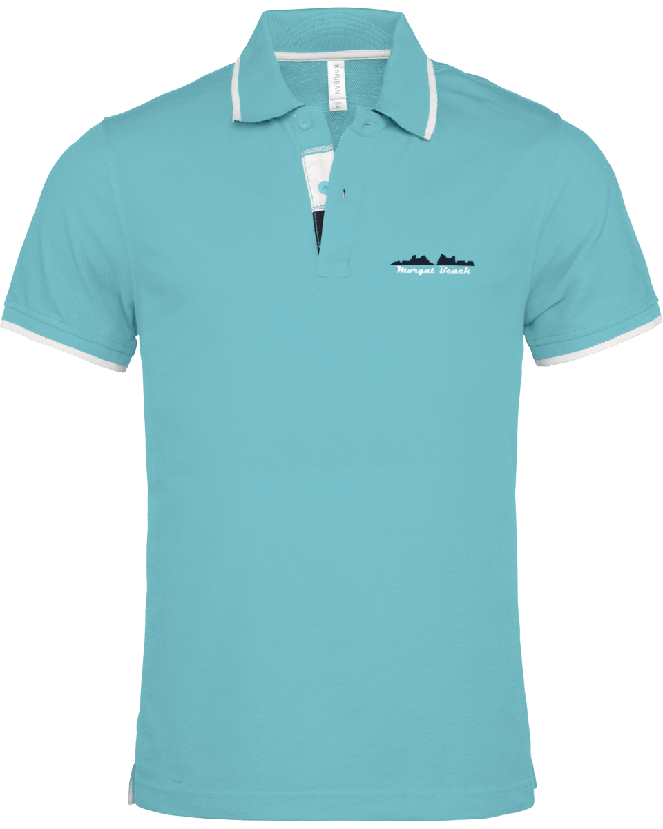 Polo Homme Brodé "Morgat Beach" Liseré