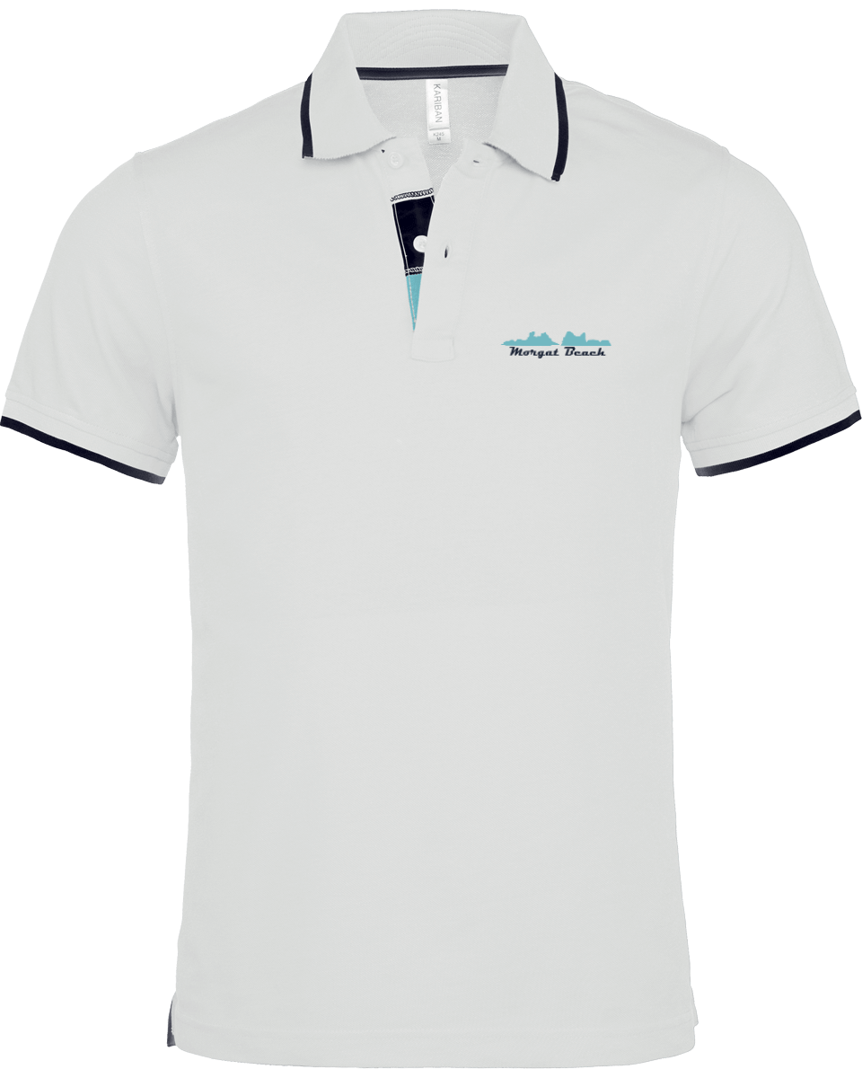 Polo Homme Brodé "Morgat Beach" Liseré