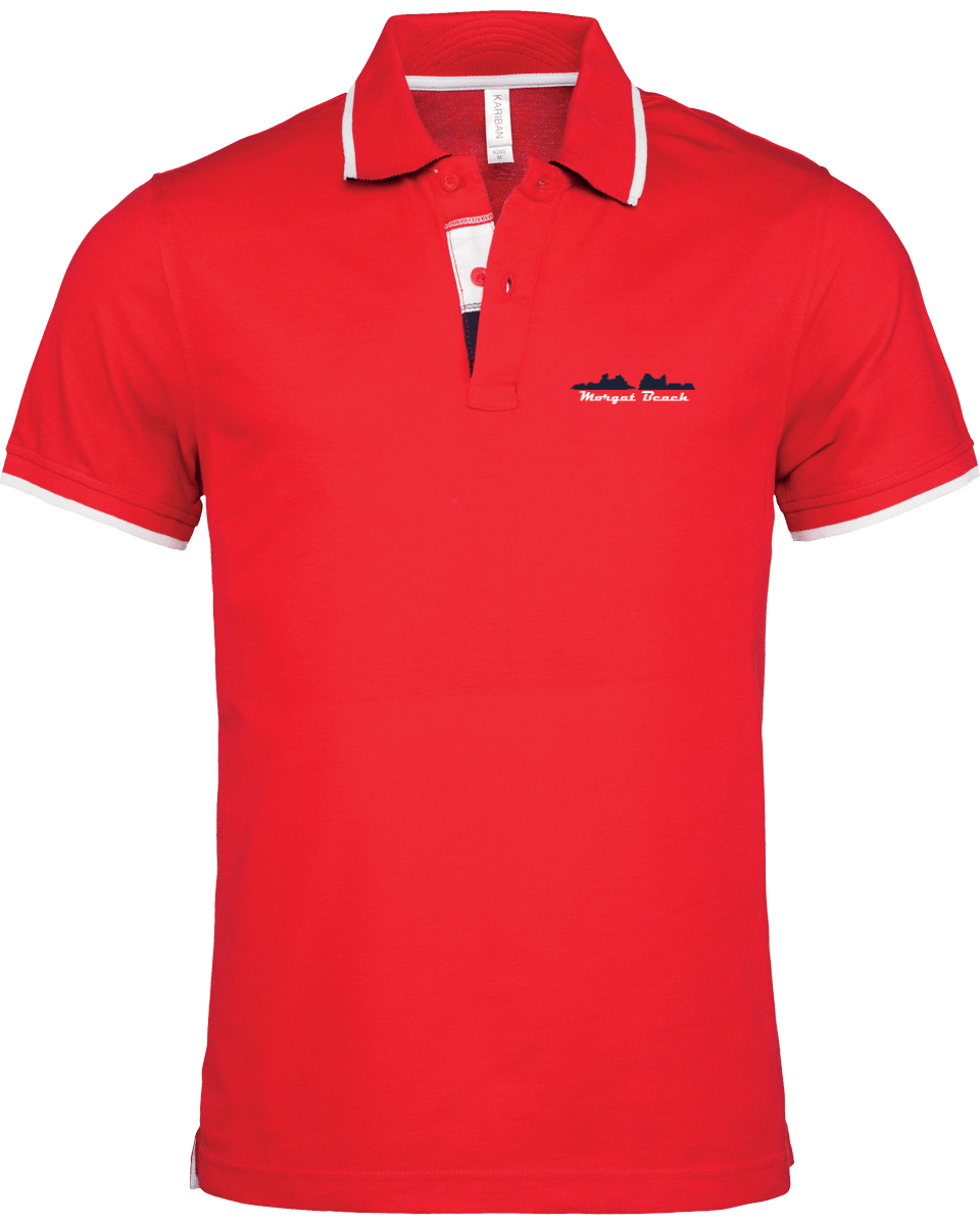 Polo Homme Brodé "Morgat Beach" Liseré